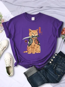 Japonų animacinių filmų Katės Atspausdinta Marškinėliai moterims Vasarą Naujas Trumpas Rankovė Patogi Karšto Pardavimo Atsitiktinis marškinėliai Mados Viršūnes