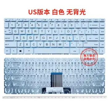 JAV balta ne klaviatūra su foniniu apšvietimu HP 14-DG 14-DF 14m-dh 14s-DR 14-DK 14-dq 14s-dq 14-fq TPN-Q207 TPN-Q221 TPN-W139