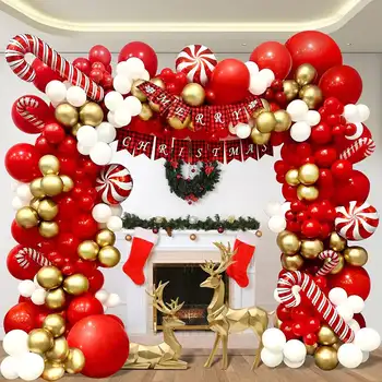 Kalėdų Balionų Girliandą Arch Rinkinys Lolipop Saldainiai Cukranendrių Folija Balionu, Raudona BallonChristmas Apdailos Naujųjų Metų 2023 Dovanos Vaikams Žaislų