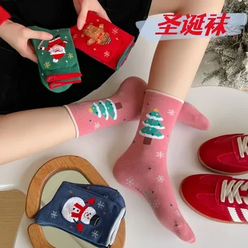 Kalėdų Kojinės Moterų Vidutinio vamzdis Rudens Žiemos Raudona Gyvenimo Metais Kojinės Instagram Hipster Pora Studentų Kojinės