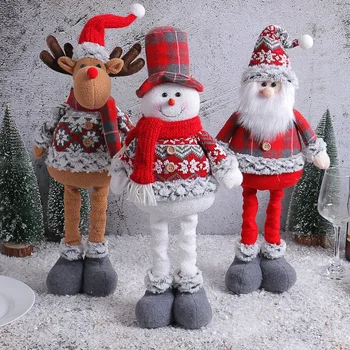 Kalėdų Teleskopinis Lėlės Mielas Briedžių Lėlės Kalėdų Senelis, senis besmegenis Aukštą Skrybėlę Lėlės dekoro šalies Langų Apdailos dovana draugui vaikai