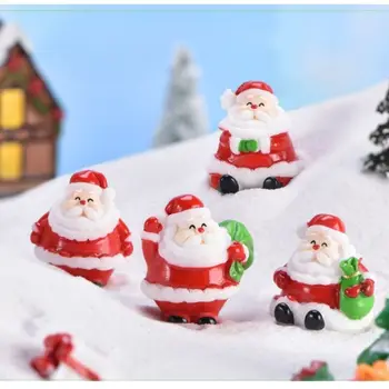 Kalėdų Žaislai Santa Dekoratyvinis Darbalaukio Kalėdų Dovana, Micro Kraštovaizdžio Kalėdų Statulėlės Sniego Ornamentu Bonsai Dekoracija Namuose