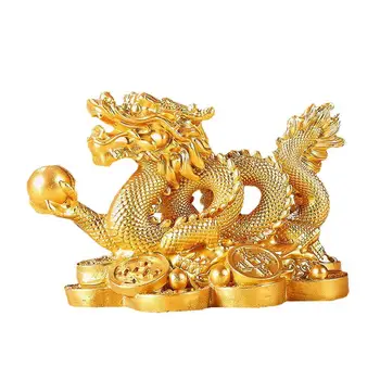 Kinijos Laimingas Pinigų Dragon Statuette Feng Shui Apdailos Kinų Drakonas Namų Gyvenamojo Kambario, Miegamojo, Biuro Figūrėlės