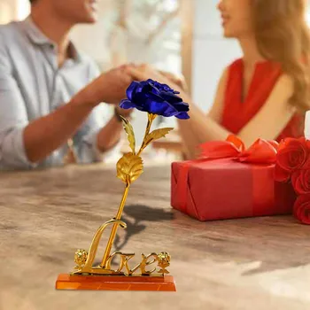 kūrybos Valentino Dieną Aukso Spalvos Rožės Žvaigždėtas Dangus Švyti vestuvių dekoro Gimtadienio Dovana plastiko šalies prekių darbalaukio ornamentu