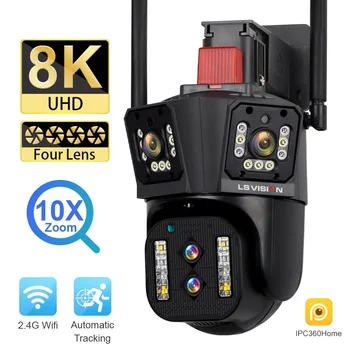 Lauko PTZ Kamera 8K HD Wi-fi IP Kamera, Trys Objektyvas-trys Ekrane Auto Stebėjimo Vaizdo Stebėjimo Saugumo VAIZDO Kamera IPC360 Namuose