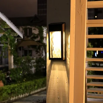 LED Saulės Sienos Lempos Villa Įėjimo Sodo Lempos High-end Modernaus Stiliaus Kiemo Apdailos Lauko Vandeniui Saulės Gatvių Apšvietimas