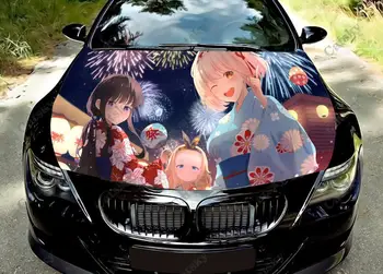 Lycoris Atatranka Anime Automobilio Kapoto Vinilo Lipdukai Wrap Vinilo kinas Variklio gaubtas, Lipdukai, Lipdukas ant Automobilio Auto Priedai