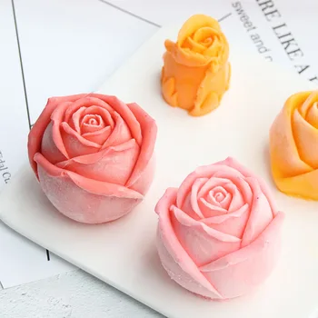 Maisto kokybės Rožių Gėlių Silikono Formos Rankų darbo Aromaterapija Žvakės Pelėsių 