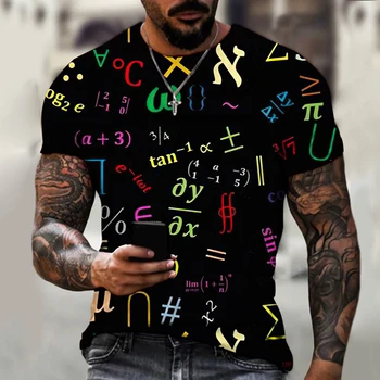 Matematikos Formulė 3D Spausdinimo Tees Mados Streetwear Tees Vyrų Moteris trumpomis Rankovėmis T Shirts, Negabaritinių Hip-Hop Harajuku Unisex Atsitiktinis Viršūnės
