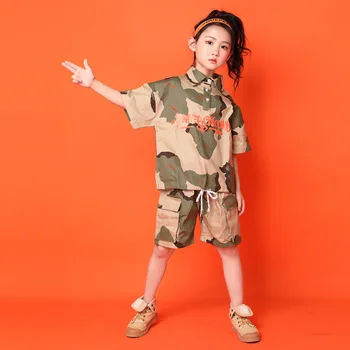 Mergaitės Berniukai Hip-Hop Drabužių Šokio Kostiumai Vaikams Konkurenciją Šokių Drabužiai, Marškinėliai, Šortai Džiazo Šokių Dancewear Kostiumas