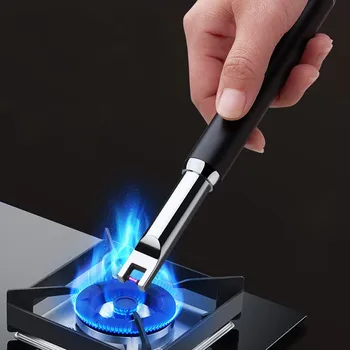 Metalo USB Įkrovimo Impulso Vieno Kampo Flameless Degiklio Galia Ekranas Vėjo Plazmos Žvakė Virtuvė, Lauko Kempingas uždegimo sistema