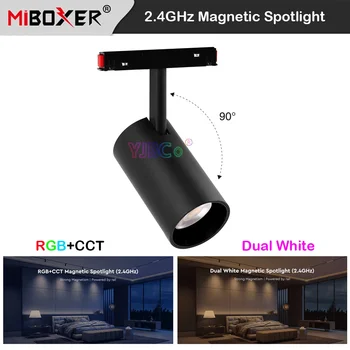 Miboxer 2.4 G 6W 12W 25W RGBCCT/Dual Balta Magnetinė LED Prožektoriai, 2.4 G Smart BMT Lubų Šviesos 48V Milight RF Nuotolinio Valdymo