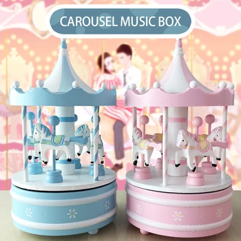 Mielas Karuselė Music Box Ornamentu Namų Puošybai Rankų Darbo Muzikos Chirstmas Naujųjų Metų Retro Gimtadienio Dovana, Namų Puošybai Amatų