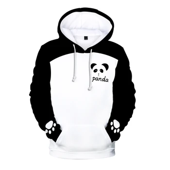 Mielas Panda 3D Atspausdintas Hoodie Palaidinukė Vyrų, Moterų Megztinis Streetwear Rudenį Vaikai Gobtuvu Viršūnes Atsitiktinis Berniukų, Mergaičių Gyvūnų Drabužiai