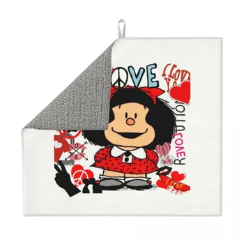 Mikropluošto sugeriamųjų Meilės Ir Mafalda Apsuptas Širdis Indų, Virtuvės Greitai Sausas Manga Animacinių filmų Drainer kempinėlės Countertop