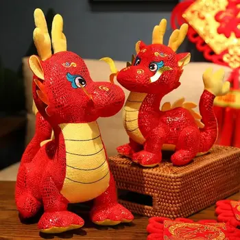 Minkštas Zodiako Dragon Lėlės Kūrybos Animacinių Filmų Gyvūnų Dragon Pliušiniai Žaislai, Pliušas, Įdaryti Kinų Drakonas Talismanas Metų Dovana