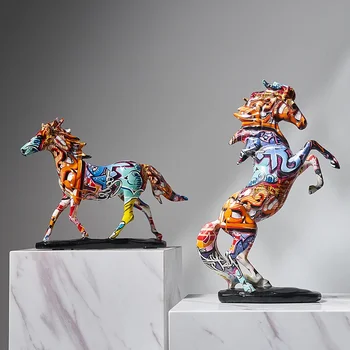 Modernaus stiliaus abstraktus arklio skulptūra, Biuro, dekoratyvinis statula Lentynoje apdailos gabalas stalo figūrėlė feng shui namų dekoro