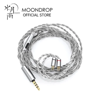 MOONDROP MC2 mikrofonas atnaujinti kabelis, 3.5 mm 0.78 mm 2pin deguonies nemokamai vario ir sidabro danga