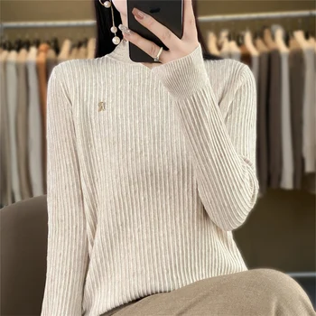 Moterų boutique high-end pusę aukšto kaklo megztinis megztas kašmyro megztinis Moterų megztinis ilgas rankovėmis naujas kašmyro megztinis