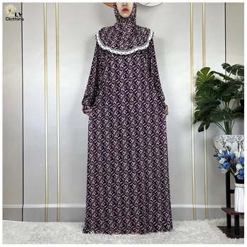 Musulmonų Ramadano Maldos, Moterų Ilgas Rankovėmis Gėlių 2023Dubai Turkijos, Artimųjų Rytų Femme Laisvus Drabužius, Afrikos Abayas Skarelė Suknelė