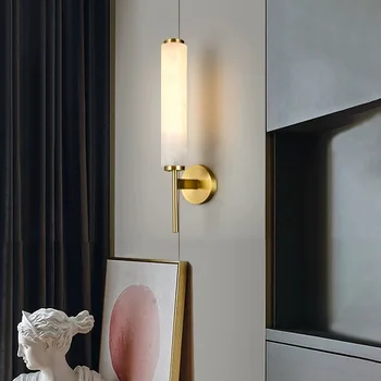 Natūralaus Marmuro LED Sieninis Apšvietimas Vario Fojė, TV Foną, Vonios kambarys, Miegamasis Sconce Lašas Laivybos Gera Pakuotė