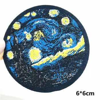 Naujas Atvykimo 1Pcs Van Gogh Išsiuvinėti Pleistras Drabužių Geležies Pleistrai Saulėtekio Emblemos Drabužių Aplikacijos Juostele Lipdukas