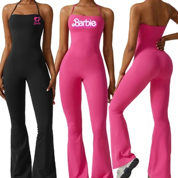Naujas Mados Barbie Moterų Besiūlių Jogos Drabužių Kawaii Minkštas Ponios Slim Atsitiktinis Sporto Treniruoklių Greitai-Džiovinimo Bodysuits Sportinę Aprangą