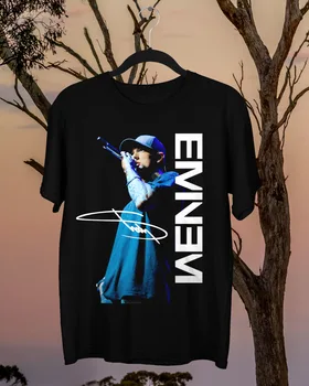 Naujas Populiarus Eminem Parašas T-Shirt Medvilnės Juoda, S-3XL