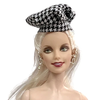 NK europos sąjungos Oficialusis 1 Vnt Stilingas Black & White Hat Modelis Barbie Lėlės Atsitiktinis Šalis Dovana 1/6 Lėlės Gimtadienio proga