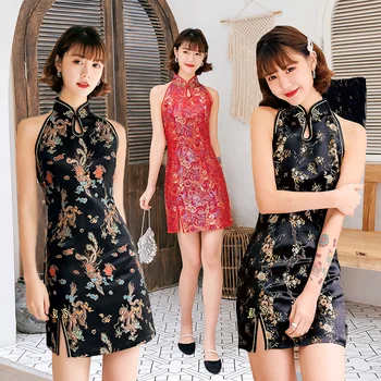 Padalinta Suknelė 2020 rankovių Apynasrio qipao seksualus cheongsam kinų suknelė moterų Apynasrio qipao rytų suknelė moterims vakarinę suknelę