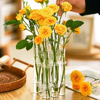 Pakabinama Gėlių Stiklo Vaza Mėgintuvėlį Kūrybos Augalų Savininko Hydroponic Konteinerių Gyvenamojo Kambario, Biuro, Valgomojo Stalo Gėlių Namų Dekoro