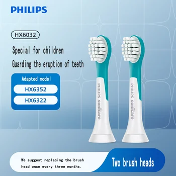 Philips Elektrinis dantų Šepetėlis Vaikams, Mini Pakeisti Plaštakoje Galvą 2 Vnt Suderinama su HX63X2 Modelis