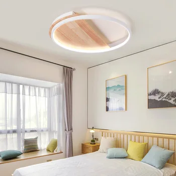 Po šiuolaikinių medinių LED lubų šviesos, gyvenimo kambario, miegamasis Šiaurės asmenybės super plonas apskrito lubų lempa