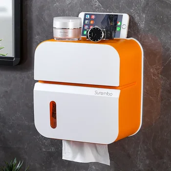 Popierinių rankšluosčių, dėžutė, dvisluoksnis atsparus vandeniui tualetas lentyna prie sienos tvirtinamas ritininio popieriaus stalčių baltos spalvos tualetinio popieriaus laikiklį, popierinių rankšluosčių laikiklį