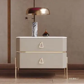 Prabanga protingas staliukas, miegamojo italų roko plokštė ins staliukas modernus odinis minimalistinio
