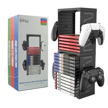 PS5 Žaidimo Disko Dėžutė stalčiuko XBOX Double Layer Diskų Laikymo Stovas Jungiklis Rankenos stalčiuko