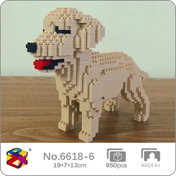 PZX 6618-6 Gyvūnų Pasaulyje auksaspalvis Retriveris Šuo Šuniukas Pet Lėlės 3D Modelis Mini Diamond Blokų, Plytų Pastatas Žaislas Vaikams Ne Lauke