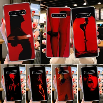 Raudonas seksualus Telefono dėklas Samsung Galaxy S23 S21 S22 Ultra S20 FE S10 S9 + S8 Plius S7 Krašto S10E Padengti Fundas Shell