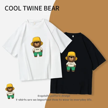 rendy grafinis atspausdintas T-shirt negabaritinių trumpas rankovėmis 100% medvilnė, vyrų ir moterų topai