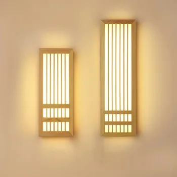 Retro Sienos Lempos Miegamojo Lovos Koridorius Koridorius, Laiptai, Originalios Medienos LED Lempa, Nauja Kinijos Creative Zen Hotel Sienos Lempos