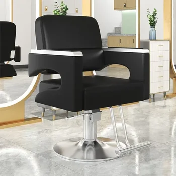 Salonas Specialios Plaukų Kėdė 360°Rotacija Didelė Darbuotojas, Liftas Salonas Pjovimo Kėdė Šviesos Prabanga Juodojo Aukso Kėdė Grožio Salonas Baldai