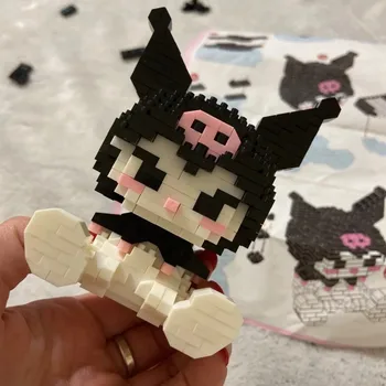 Sanrio Hello Kitty Naujos Statybos Blokuoti Anime Pav Kuromi Surinkti Žaislai, Dekoratyvinis Ornamentas Modelio Vaikų Puzzle Lėlės Dovanos
