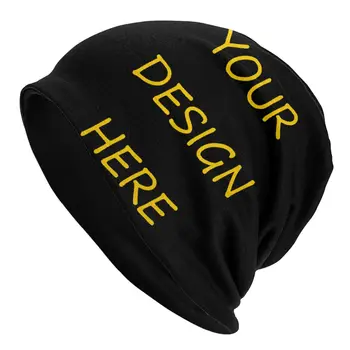 Savo užsakymą Foto Logotipas Tekstas Spausdinti Slouchy Kepuraitė Žiemą Šiltas Skullies Beanies Skrybėlės Suaugusiųjų Jūsų Dizainas Čia 