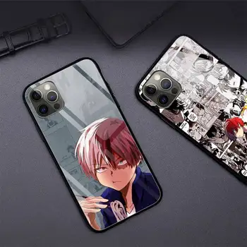 Shoto Todoroki Mano Herojus akademinės bendruomenės Telefono dėklas Grūdintas Stiklas iPhone 12 11Pro Max Mini XR XS MAX 8 X 7 6S 6 Plus SE 2020 atveju