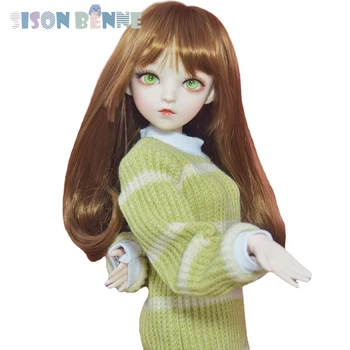SISON BENNE 1/3 BJD Doll 24 Aukščio Mergina Lėlės su Megztinis, Batai Keičiamajame Perukai, Pilnas Komplektas