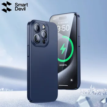 SmartDevil Magnetinio Telefono dėklas skirtas iPhone 15 Pro Max 15Plus Belaidžio įkrovimo Sunku Matinio grūdinto stiklo ekrano apsaugos