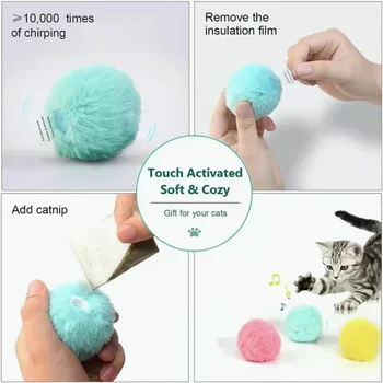 Supplie Girgždėti Katžolių Interaktyvūs Žaislai Kačiukas Katė Pliušinis Touch Žaislas Skambėjo Mokymo Produktas Pet Protingas Elektros Kamuolys