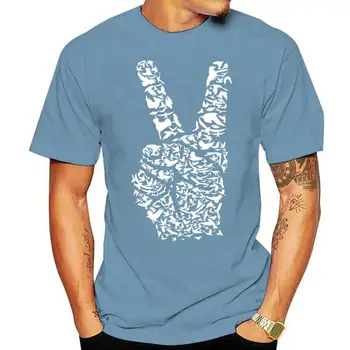 Taikos Ženklas Pirštus T-Shirt Screenprinted Mens Meilė, Harmonija Pobūdžio Paukščių 2022 Hip-Hop Vyrams Trumpomis Rankovėmis Asmeninį T Shirts