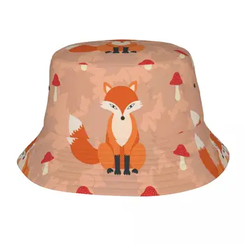 Unisex Kibiro Kepurę Fox Grybų Modelis Pavasario Apdangalai, Packable Atostogų Žvejybos Kepurės Gyvūnų Boonie Hat Dovanų Idėjos
