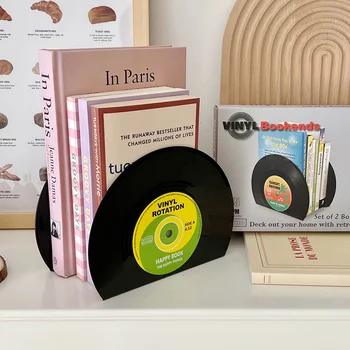 Vinyl CD Bookends Kūrybos Įrašyti Bookstand Darbastalio Apdaila Rubbie Derliaus Pertvara, Spinta Biuro Aksesuarai